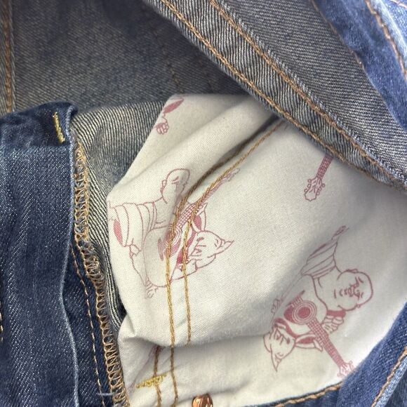 True Religion Jeans Mens 33x33 Blue Ricky Relaxed Straight Light Wash Denim - Picture 9 of 16